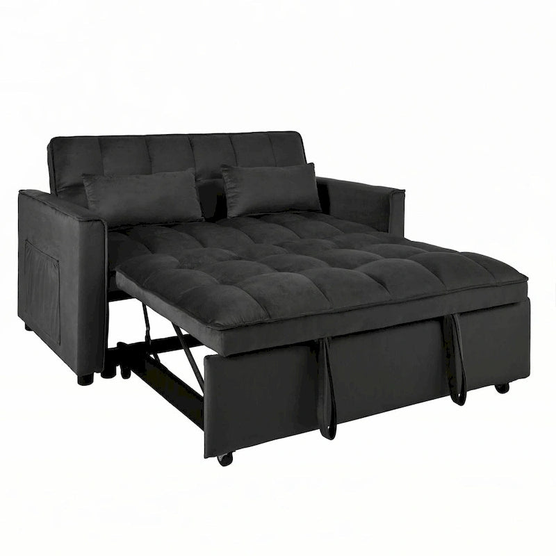 Velvet Convertible Sofa Bed - Pull-Out with Storage