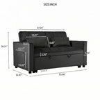 Velvet Convertible Sofa Bed - Pull-Out with Storage