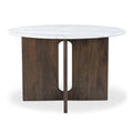 Grey Marble Round Dining Table with Cross Legs - Seats 4