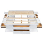 White Queen Platform Bed - with 6 Drawers & Storage Shelves
