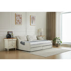 Cotton Upholstered Twin Daybed - with 2 Storage Drawers