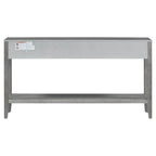 Natural Wood Console Table - 3 Drawers with Shelf