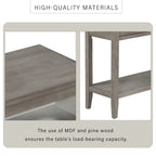 Natural Wood Console Table - 3 Drawers with Shelf