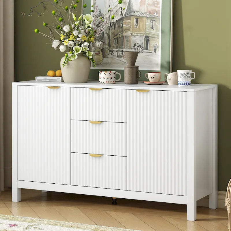 MDF Entryway Cabinet - 3 Drawers with Adjustable Shelves