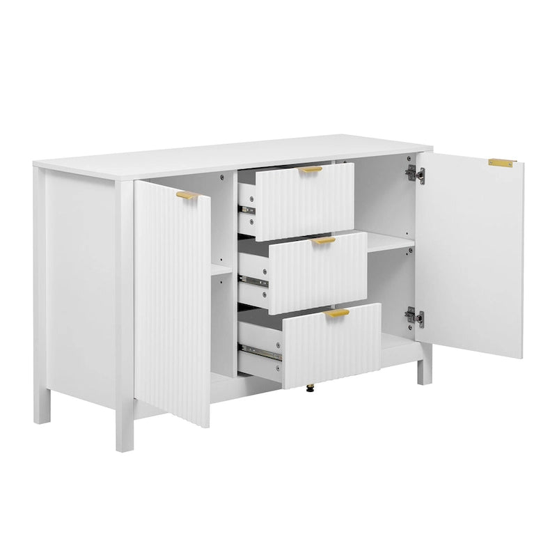 MDF Entryway Cabinet - 3 Drawers with Adjustable Shelves
