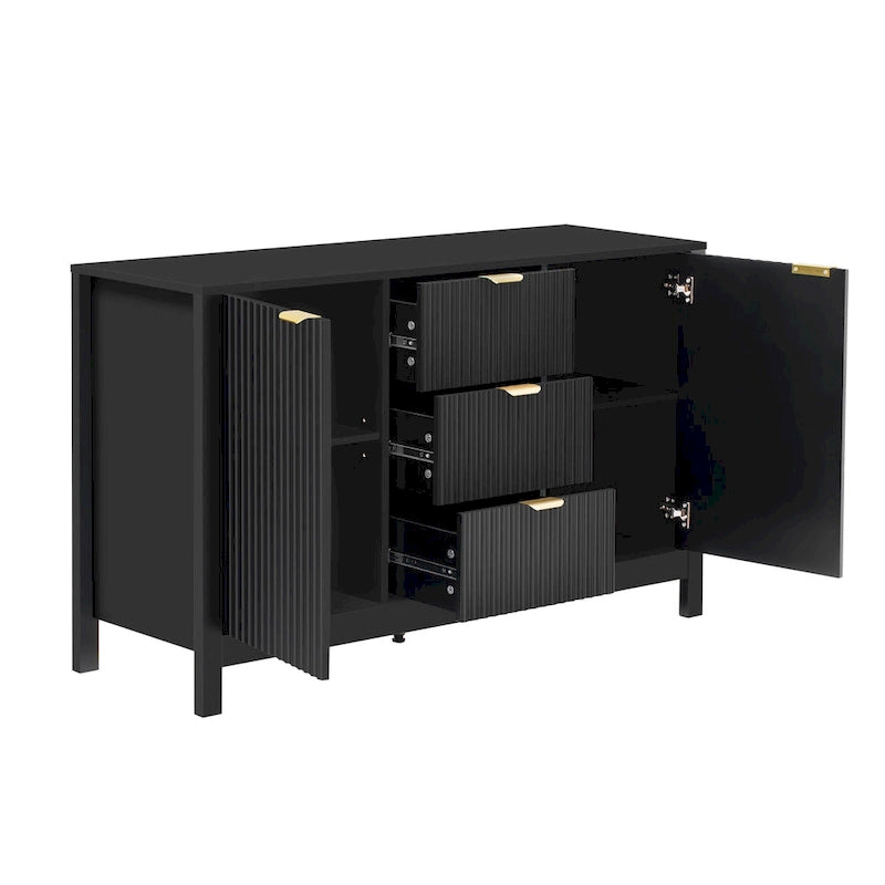 MDF Entryway Cabinet - 3 Drawers with Adjustable Shelves