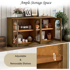 4-Door Buffet Cabinet with Arched Glass Doors