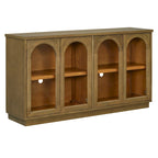 4-Door Buffet Cabinet with Arched Glass Doors