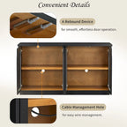 4-Door Buffet Cabinet with Arched Glass Doors