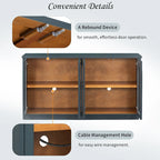 4-Door Buffet Cabinet with Arched Glass Doors