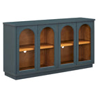 4-Door Buffet Cabinet with Arched Glass Doors