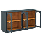 4-Door Buffet Cabinet with Arched Glass Doors