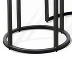 Dark Brown Nesting Table Set - 2-Piece with Black Metal Base