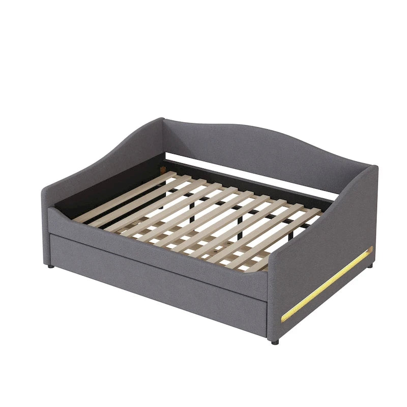 Teddy Fleece Full Daybed - with Trundle & LED Lights