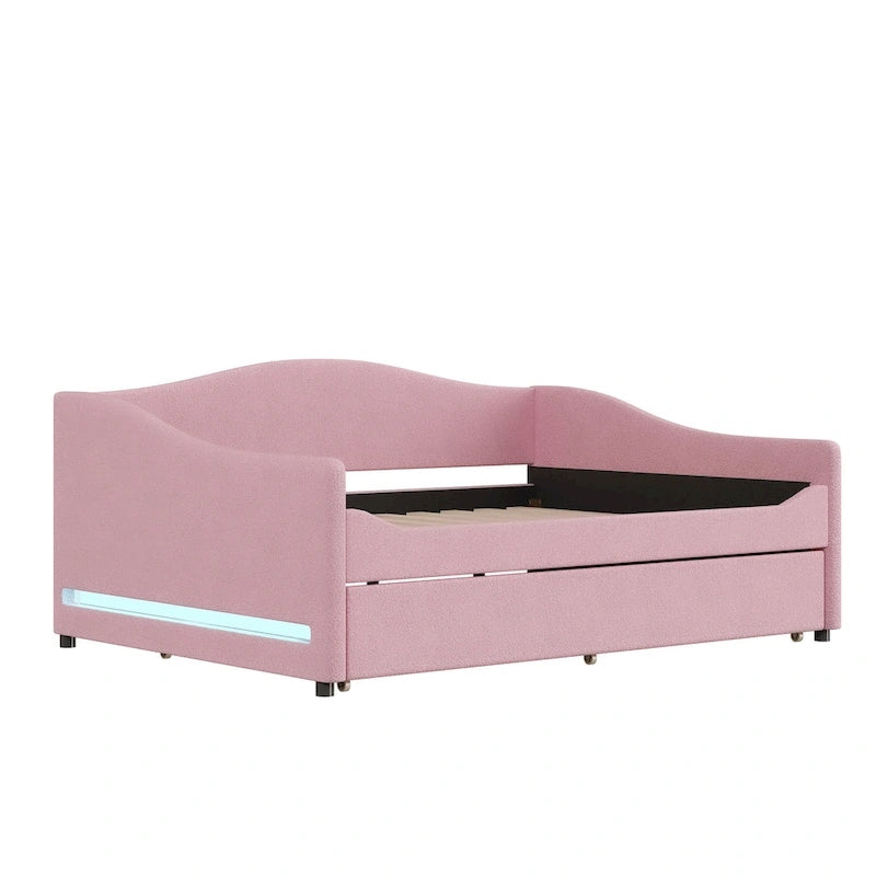 Teddy Fleece Full Daybed - with Trundle & LED Lights