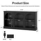 63" Console Table with 3-Tier Storage, White/Black/Brown