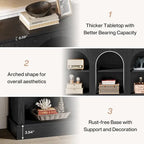 63" Console Table with 3-Tier Storage, White/Black/Brown