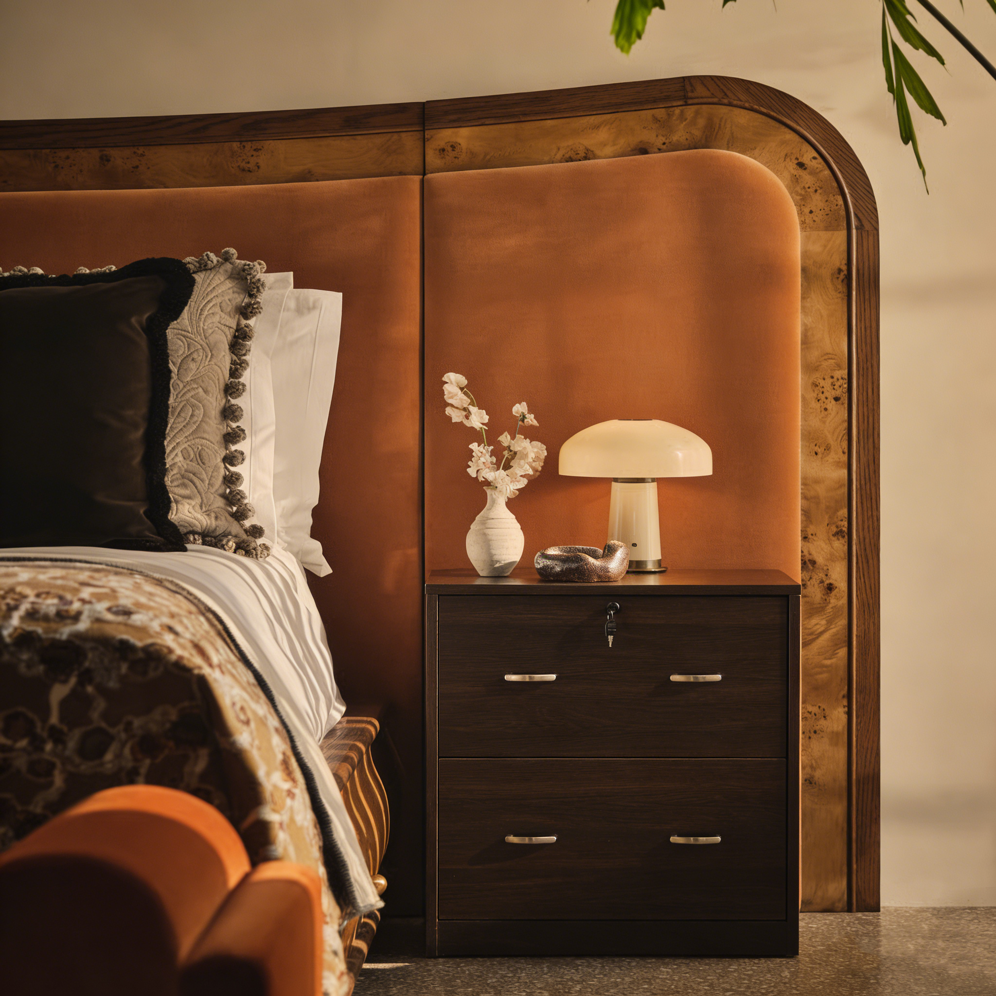 2-Drawer Vertical File Cabinet with Lock, Walnut