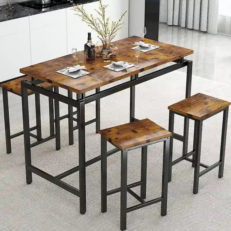 Industrial Dining Table Set - Counter Height - 5-Piece for 4