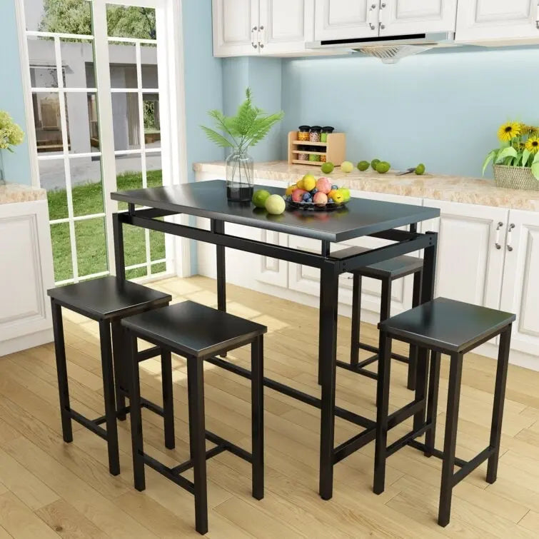 Industrial Dining Table Set - Counter Height - 5-Piece for 4