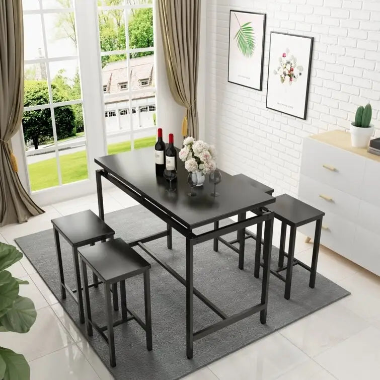 Industrial Dining Table Set - Counter Height - 5-Piece for 4