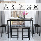 Industrial Dining Table Set - Counter Height - 5-Piece for 4