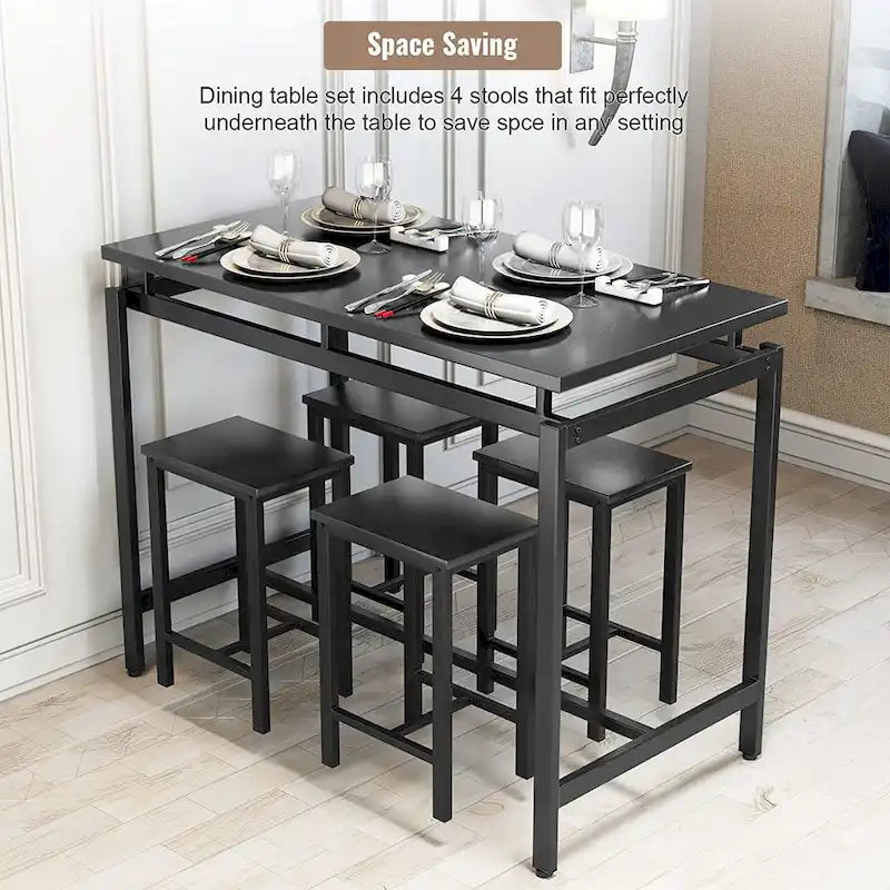 Industrial Dining Table Set - Counter Height - 5-Piece for 4
