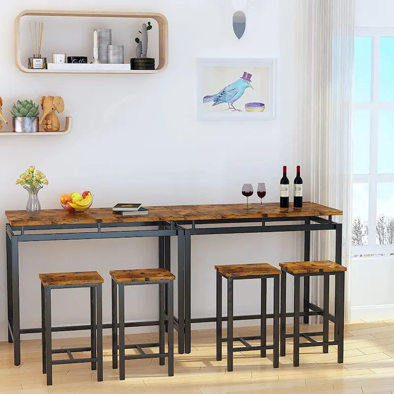 Industrial Dining Table Set - Counter Height - 5-Piece for 4