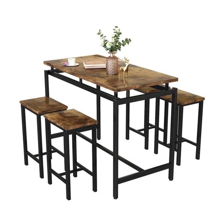 Industrial Dining Table Set - Counter Height - 5-Piece for 4