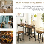 Industrial Dining Table Set - Counter Height - 5-Piece for 4