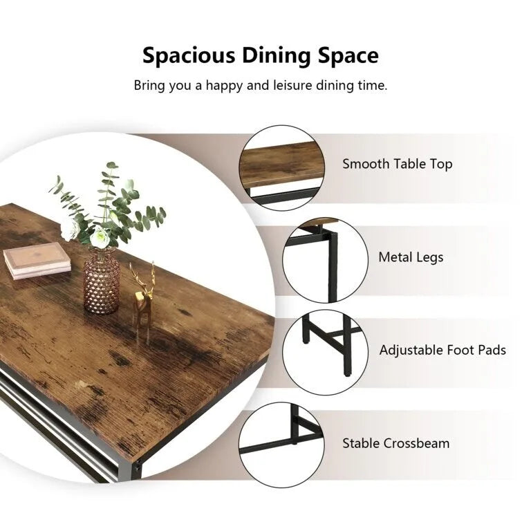 Industrial Dining Table Set - Counter Height - 5-Piece for 4