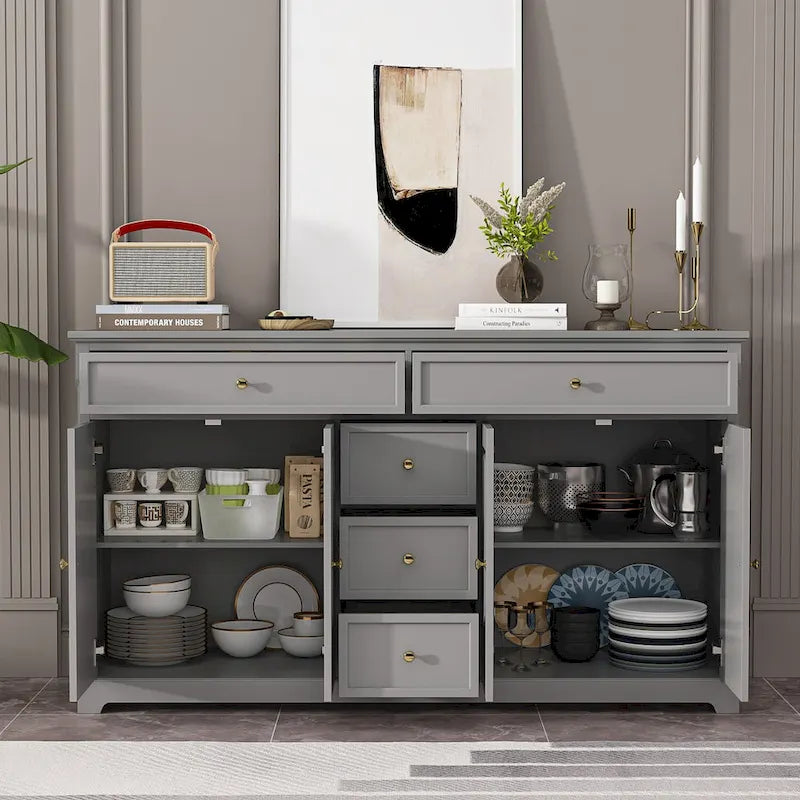 Combo Dresser Chest Storage Cabinet Buffet Sideboard White/Black/Grey