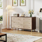6-Drawer Storage Dresser - Modern with Metal Legs