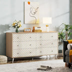 6-Drawer Storage Dresser - Modern with Metal Legs