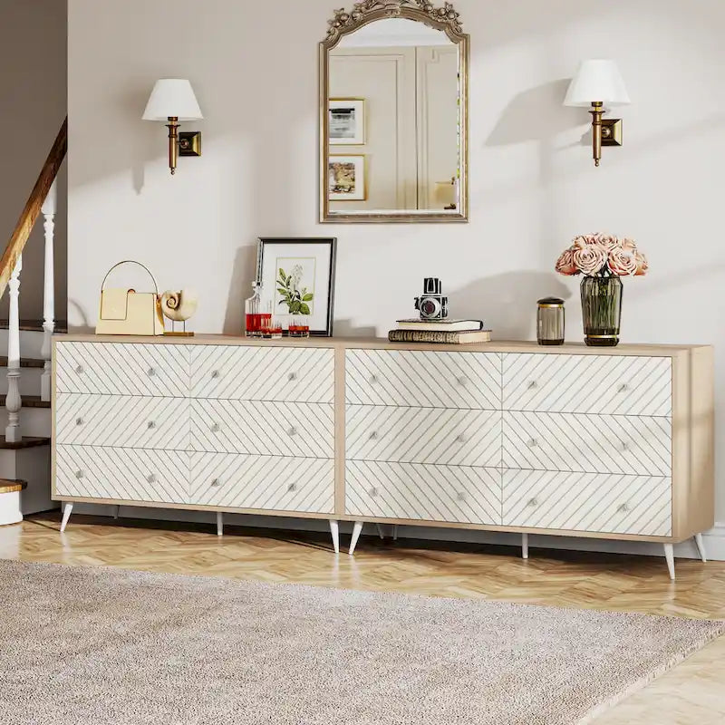 6-Drawer Storage Dresser - Modern with Metal Legs