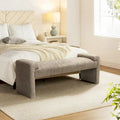 Gray Upholstered Bench - 45" for 2-3 People with Armrests