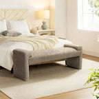 Gray Upholstered Bench - 45" for 2-3 People with Armrests