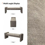 Gray Upholstered Bench - 45" for 2-3 People with Armrests