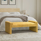 Gray Upholstered Bench - 45" for 2-3 People with Armrests