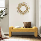 Gray Upholstered Bench - 45" for 2-3 People with Armrests