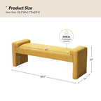 Gray Upholstered Bench - 45" for 2-3 People with Armrests