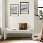 Gray Upholstered Bench - 45" for 2-3 People with Armrests