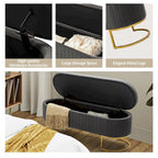 Green Velvet Storage Bench with Gold Legs - 50" Wide
