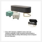 Green Velvet Storage Bench with Gold Legs - 50" Wide