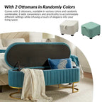 Green Velvet Storage Bench with Gold Legs - 50" Wide