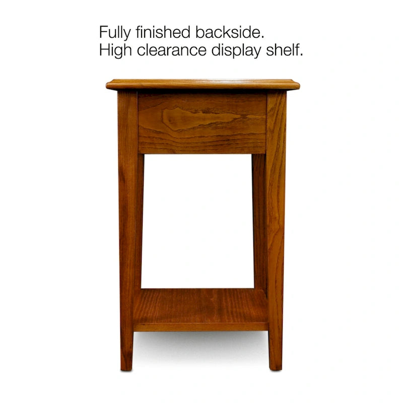 Square Side Table - 1 Drawer with Shelf - 15"