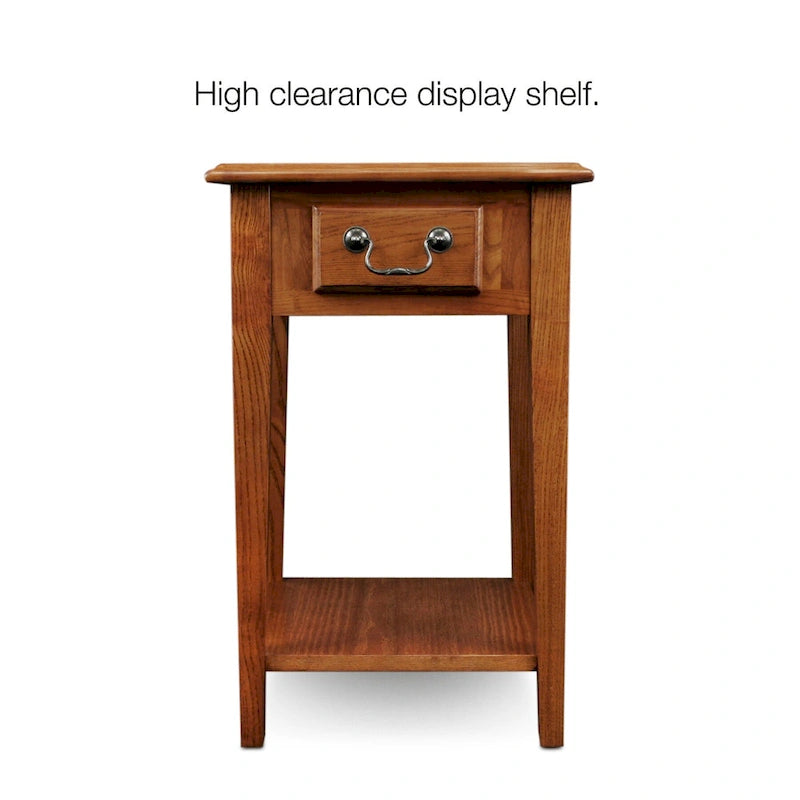 Square Side Table - 1 Drawer with Shelf - 15"