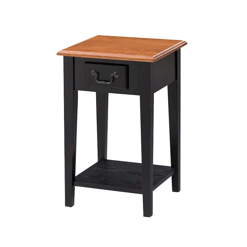 Square Side Table - 1 Drawer with Shelf - 15"