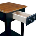 Square Side Table - 1 Drawer with Shelf - 15"