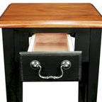 Square Side Table - 1 Drawer with Shelf - 15"